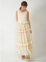 ピースシェルマキシスカート/サーモンピンク