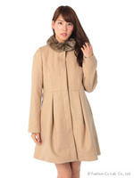 フィットアンドフレアーコート/Beige