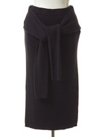 フェイクスリーブ　ニットスカート/ブラック