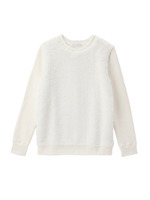 フロントボア切り替え裏起毛カットソー/ブラック(019)