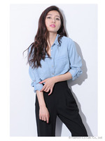 プルオーバースナップデニムシャツ/NAVY