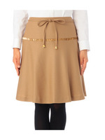 ベルト付きウールフレアスカート/ベージュ系(053)