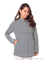 ボーダーカットジャケット/ブラック