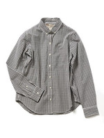 ボタンダウン　ギンガムチェックシャツ/ネイビー