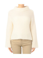 ボトルネックモヘヤ混ニット/イエロー系(030)