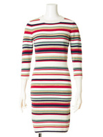 マルチボーダーラメニットワンピース/OWHT