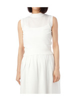 メッシュ調ノースリーブニット/サックス(090)