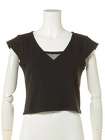 メランジパターンTOPS/BLACK