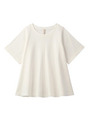 ラウンドネックフレアカットソー/オフホワイト(003)