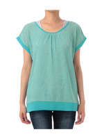 ラメスラブニットプルオーバー+ボーダータンク/グリーン系(021)