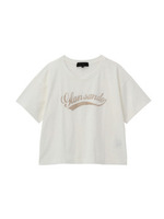 ラメロゴ刺しゅうTシャツ/ピンク(072)