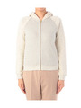 ラメ使いツイーディ裏毛ジップアップパーカ/ライトベージュ(051)