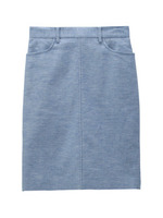 リネン混デニムストレッチスカート/ブルー系(092)