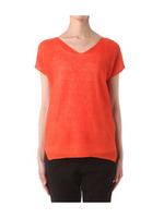 リネン透かし編みニット/オレンジ系(067)