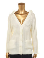 リブフードニットCD/WH