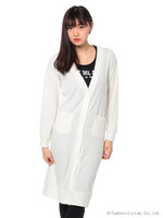 リブロングカーディアンサンブル/オフホワイト