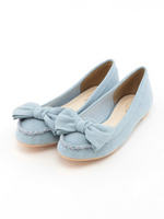 リボンフラットシューズ/LIGHTBLUE