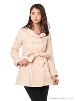 リボンポケットミディ丈トレンチCT/ピンク