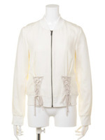 レースアップブルゾン/BLK