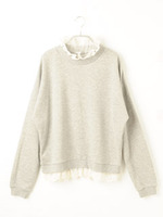 レーススウェットトップス/アイボリー