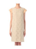 レース切り替えサックワンピース/ベージュ系(053)