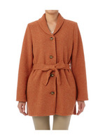 ロングニットジャケット/オレンジ系(067)