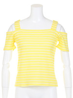 ワッフルボーダーTOPS/YEL