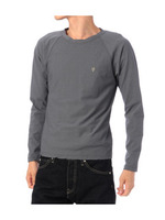 ヴィンテージ風クルーネックプルオーバー/ブルー系(090)