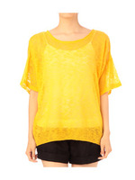 異素材切り替えプルオーバー/ピンク系(073)