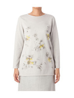 花模様綿麻ニットプルオーバー/ベージュ系(051)