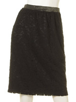 起毛レーススカート/Black