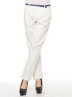 【3/26放送ヒルナンデス！紹介商品】細ベルト付タックテーパードパンツ/Off White