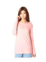 重ね襟風カットソー/パープル系(081)