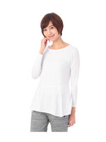 裾切り替えストレッチTシャツ/ホワイト(001)