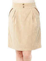 別珍ストライプSK/ベージュ
