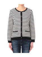 変形リップルボーダーカーディガン/ダークグレー(313)