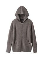 [L]アルパカ混ニットパーカ/ブラウン系(044)