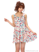 【Tralala】ノースリフラワーワンピース/ホワイト