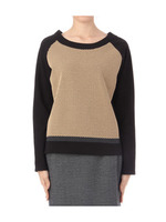 コットン混ラウンドネックニットソー/サンドベージュ(553)