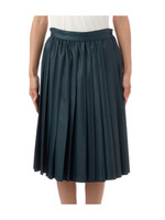 サテンプリーツスカート/グリーン系(023)