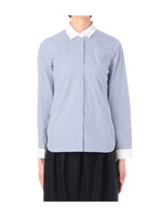 ストライプクレリックシャツ/ネイビー(393)