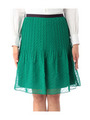 ドットシフォン消しプリーツスカート/グリーン系(023)
