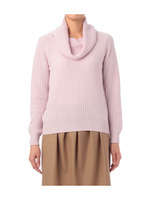 ラメ入りオフタートルニット/ベビーピンク(071)