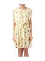 リボン使いイラストプリントワンピース/イエロー系(131)