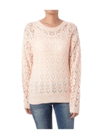 レース風透かし編みニットプルオーバー/ピンク系(072)