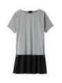 [L]サイドジッププルオーバー+フレア切り替えワンピースセット/グレー系(512)