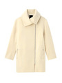 アシンメトリーカラーサイドジップコート/アイボリー(004)