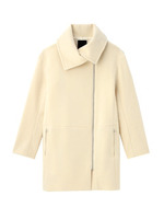 アシンメトリーカラーサイドジップコート/アイボリー(004)