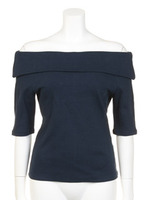 オフショルカットソー/ネイビー