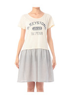 切り替えロゴTシャツワンピース/ホワイト(003)